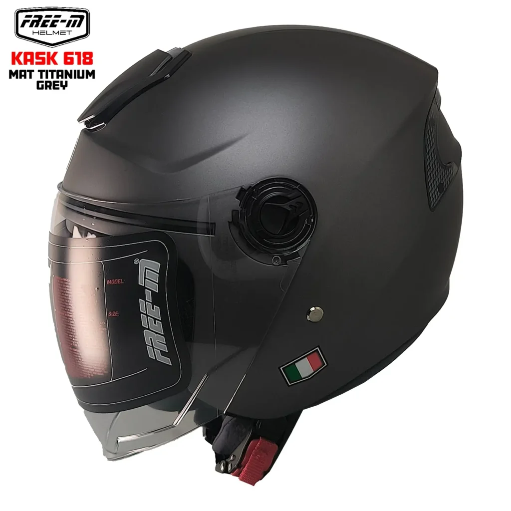 FREE-M Kask 618 Mat Titanyum Gri – L Beden